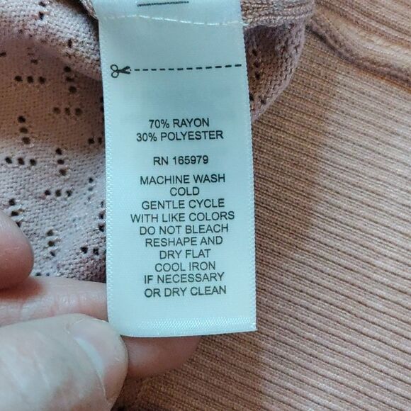 Cable & Gauge Sweater Small Blush Pink New Cardigan Neutral Boho Easter Spring - Picture 5 of 8